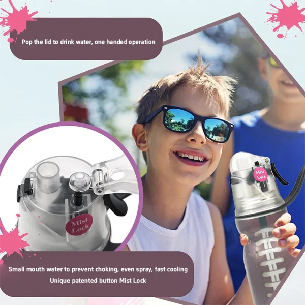 Cold Insulation Water Bottle, Bpa-free Sport Water Bottle, Great For Travel Outdoor Hiking, 16oz/20oz, Spray Cooling Cup Gifts 4