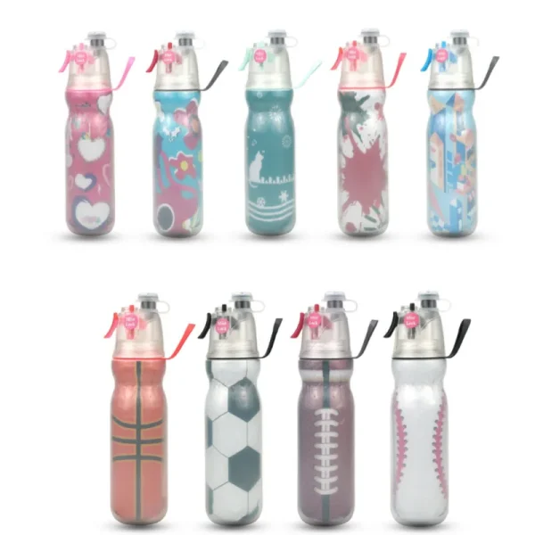 Cold Insulation Water Bottle, Bpa-free Sport Water Bottle, Great For Travel Outdoor Hiking, 16oz/20oz, Spray Cooling Cup Gifts 5