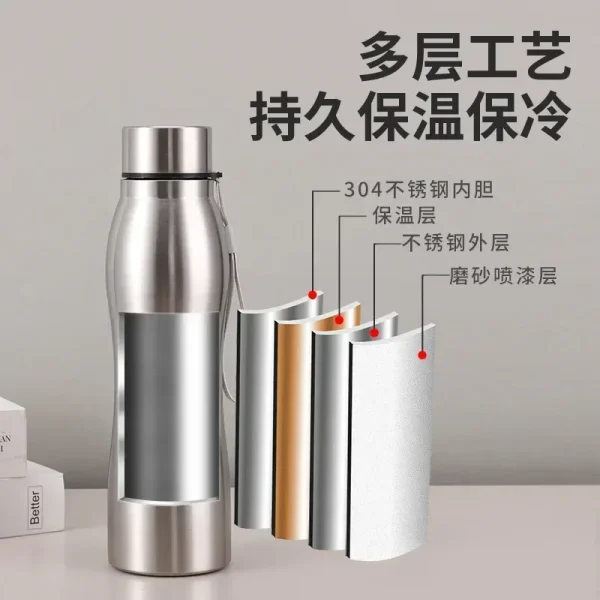 High Quality 1000ml Stainless Steel Sport Water Bottle Single-layer Rugged Water Cup Metal Flask Drinkware Camping Sports Gym 4