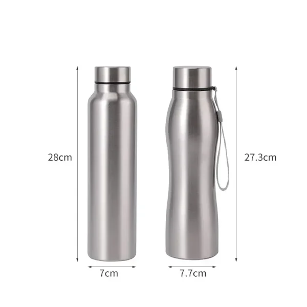 High Quality 1000ml Stainless Steel Sport Water Bottle Single-layer Rugged Water Cup Metal Flask Drinkware Camping Sports Gym 5