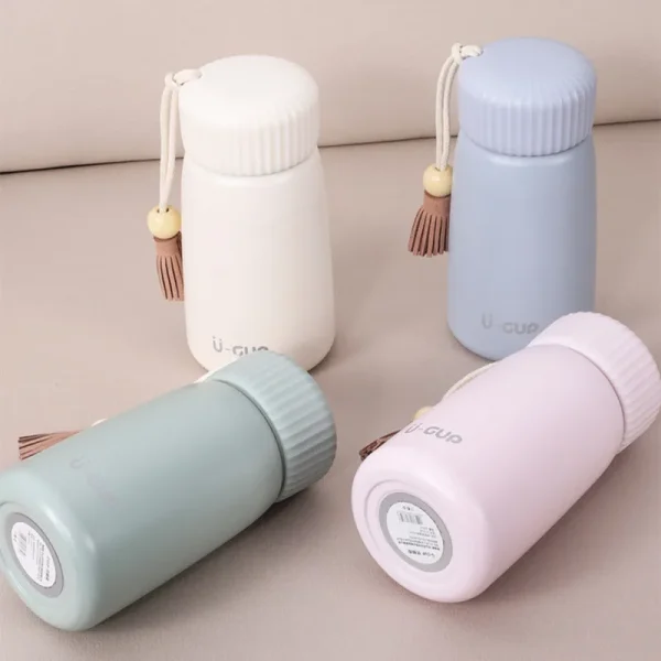 400ml/250ml Creative Thermos Mug With Rope Cute Portable Stainless Steel Vacuum Flask Girl Student Thermal Water Bottle Tumbler 4