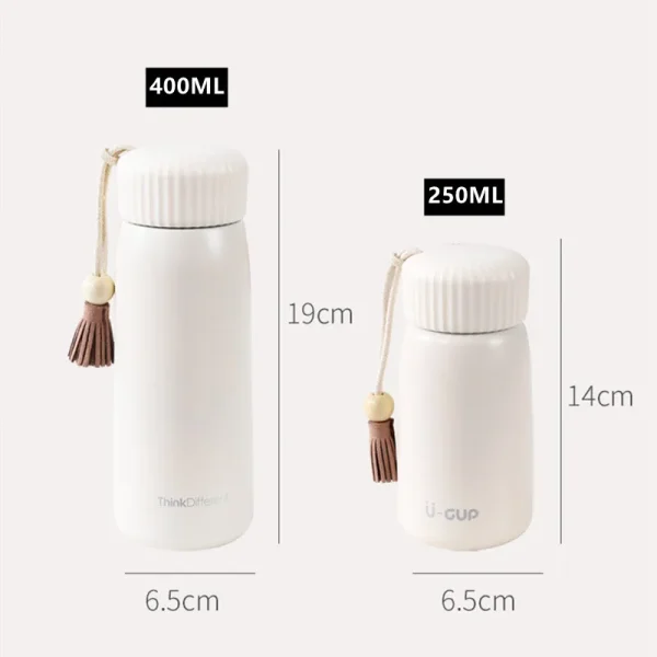 400ml/250ml Creative Thermos Mug With Rope Cute Portable Stainless Steel Vacuum Flask Girl Student Thermal Water Bottle Tumbler 6