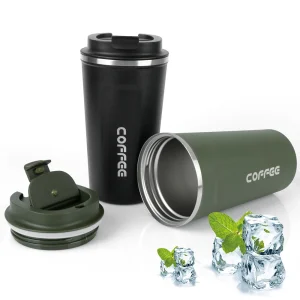 Thermo Cafe Double Stainless Steel Coffee Mug for Tea Water Coffee 380/510ML Leak_Proof Travel Thermo Cup Car Thermos Mug 1
