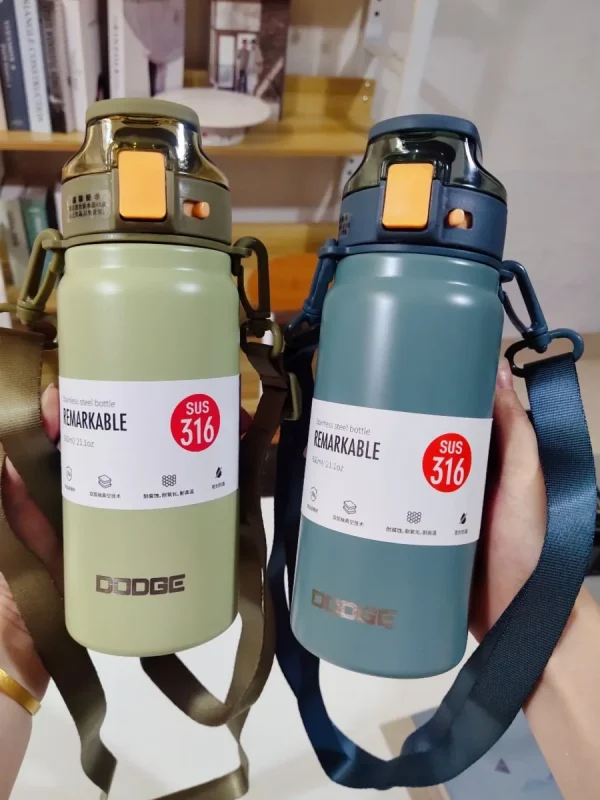 Dodge 600ml Tumbler with Straw Lid Insulated Cup Stainless Steel Large Capacity Car Water Cup Cold and Hot Water Kettle 2