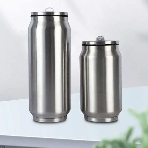 Ice American Coffee Cup Thermos Stainless Steel Sports Water Bottle Straw Cup Creative Cola Can Double-layer Vacuum Straw Cup 3