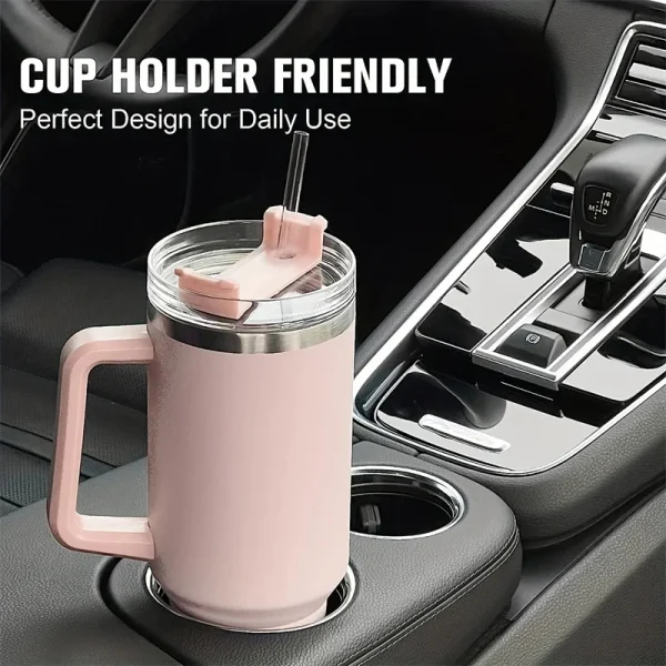 1200ML 304 Stainless Steel Insulated Water Bottle Thermal Coffee Car Cup Cold Hot Mugs Vacuum Flask With Handle Straw For Sport 4
