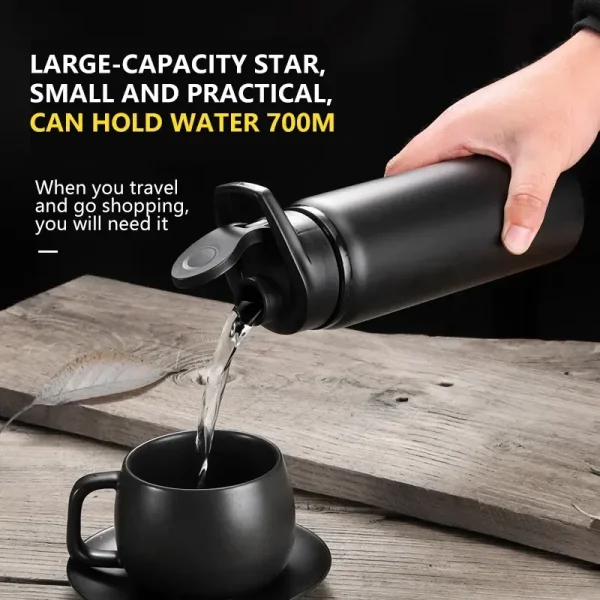 Portable Water Bottle Outdoor Sports Travel Cup Metal Drinking Bottle for Cycling Hiking Gym Leakproof Reusable Water Container 3