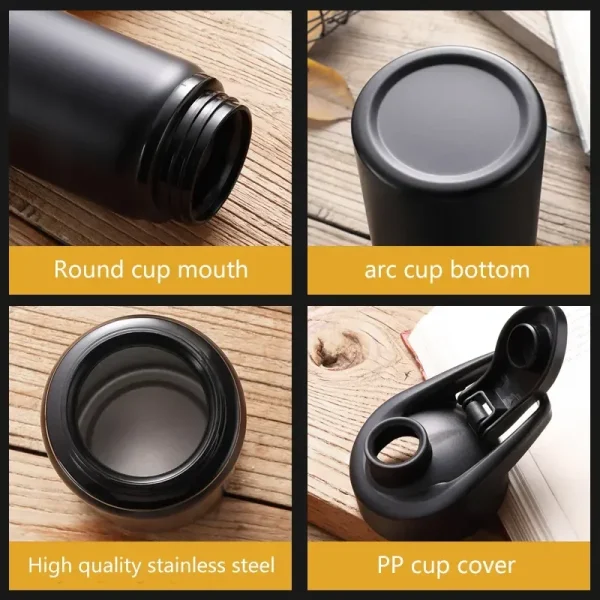 Portable Water Bottle Outdoor Sports Travel Cup Metal Drinking Bottle for Cycling Hiking Gym Leakproof Reusable Water Container 4