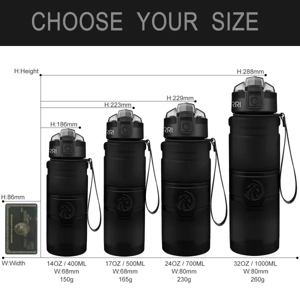 BPA Free Plastic Sports Water Bottle 400/500/700/1000ml Portable Leak-proof Drinkware Outdoor Gym Water Bottle Bicycle Bottle 6