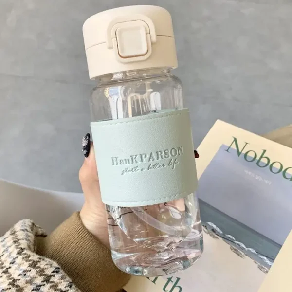 500ml Creative Water Bottle with Straw Portable Plastic Pop-Up Cover Water Cup for School Kids Leak-Proof Cute Drinking Bottle 2