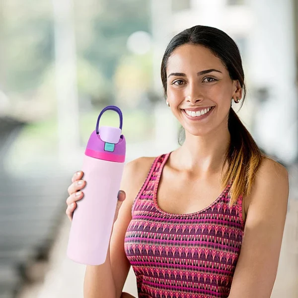 24oz  Insulated Stainless Steel Water Bottle With Straw Thermos Cup Vacuum Flasks Car Water Bottle For Sports Travel 6