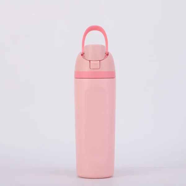 304 Stainless Steel Fitness Thermos Bottle with Handle Macaron Colored Insulated Cup Large Capacity Straw Fruit Cup 6