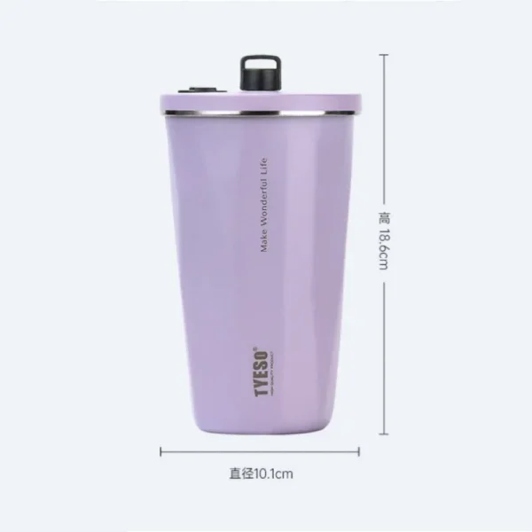 Stainless Steel Coffee Cups Vacuum Insulated Mugs Portable Large Capacity Ice Bar Thermal Cup with Silicone Rope Straw Water Cup 6