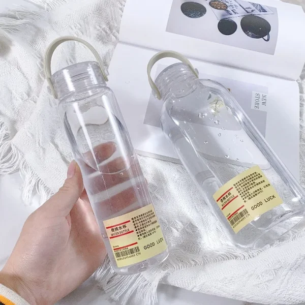 1 L large Water Bottle Plastic Clear Sport Drinking Bottle With Handle Portable Outdoor Tour Travel Cups Summer Drinkware 2