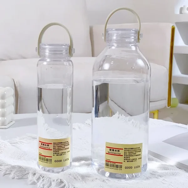 1 L large Water Bottle Plastic Clear Sport Drinking Bottle With Handle Portable Outdoor Tour Travel Cups Summer Drinkware 3
