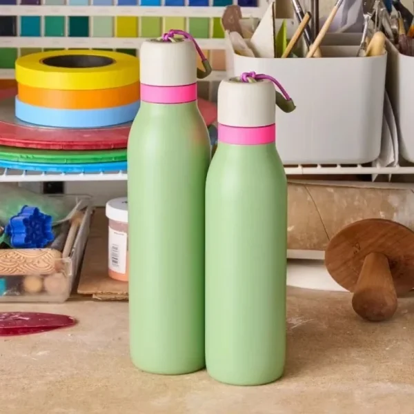 18/24oz Stainless Steel Insulated Bottle Macaron Color Series Large Capacity Sports Kettle Outdoor Portable Vacuum Flask Bottle 6