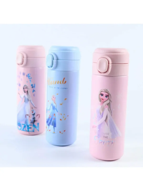 Disney 1pc FROZEN ELSA princess Stainless Steel Insulated Water Bottle, Featuring a Leak-Proof Pop-Up Cap, Ideal for Outdoor Act 2