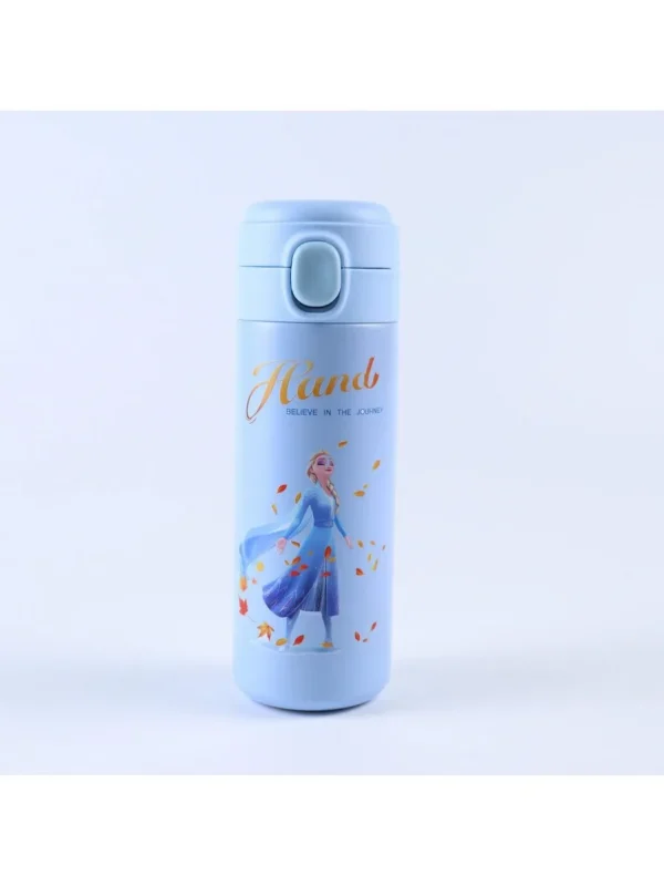 Disney 1pc FROZEN ELSA princess Stainless Steel Insulated Water Bottle, Featuring a Leak-Proof Pop-Up Cap, Ideal for Outdoor Act 3
