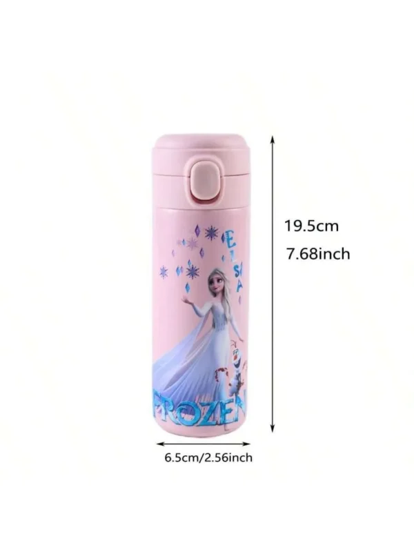 Disney 1pc FROZEN ELSA princess Stainless Steel Insulated Water Bottle, Featuring a Leak-Proof Pop-Up Cap, Ideal for Outdoor Act 4