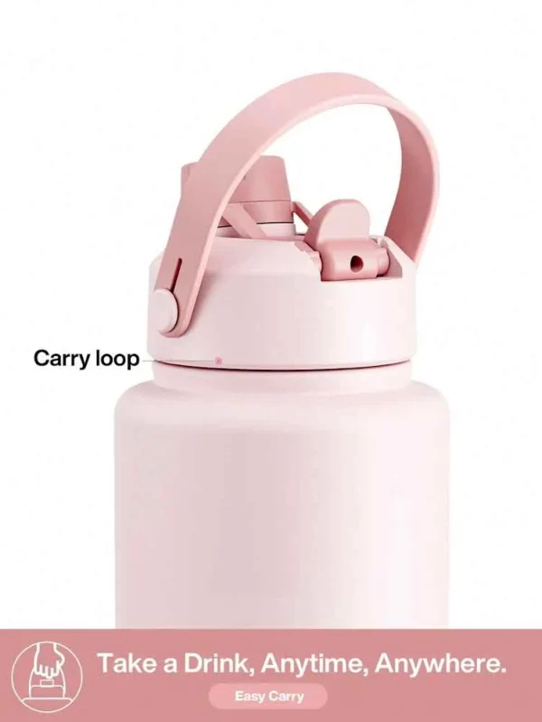 POWCAN 18oz Insulated Water Bottle With 2-In-1 Straw And Spout Lid, Keep Cold 24H, Leak-Proof, Double Wall Stainless Steel Water 5