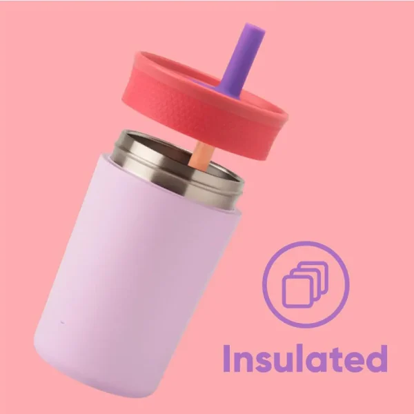 12OZ Creative Thermos Cup With Straw,Double Layer Stainless Steel Vacuum Flasks,Portable Coffee Mug Drinkware,Mini Water Cup 3