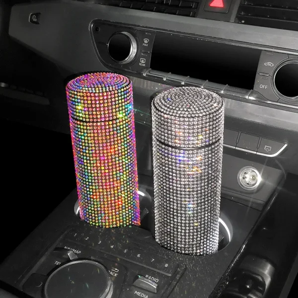 SCAONORCH 500ml Diamond Thermos Bottle Stainless Steel Water Bottle Bling Rhinestones Vacuum Flasks Coffee Cup Car Tumbler 3