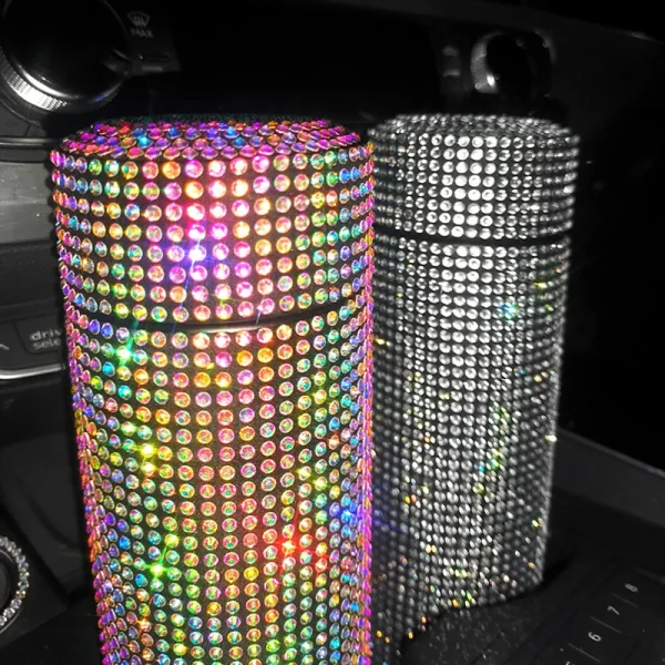 SCAONORCH 500ml Diamond Thermos Bottle Stainless Steel Water Bottle Bling Rhinestones Vacuum Flasks Coffee Cup Car Tumbler 4