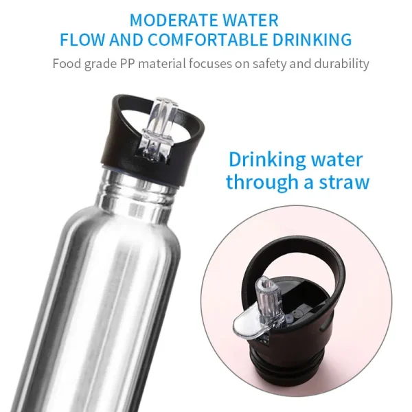 500/750/1000ml Stainless Steel Water Bottle with Straw Sports Water Bottle Cold Water Bottle for Gym Cycling Hiking Drinkware 2