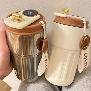 450ML Coffee Cup LED Temperature Stainless Steel Thermo Water Bottle  Display Keep Cold and Heat Thermal Mug Travel Vacuum Flask 1