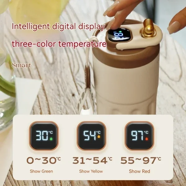 450ML Coffee Cup LED Temperature Stainless Steel Thermo Water Bottle  Display Keep Cold and Heat Thermal Mug Travel Vacuum Flask 5