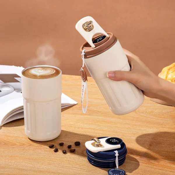 450ML Coffee Cup LED Temperature Stainless Steel Thermo Water Bottle  Display Keep Cold and Heat Thermal Mug Travel Vacuum Flask 6