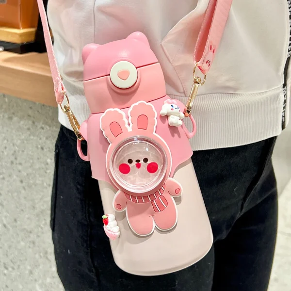 520ML Kids Stainless Steel Thermos Cup Children's Hot Water Cup Portable Thermos Bottle Cartoon Thermos Bottle Insulation Cup 4
