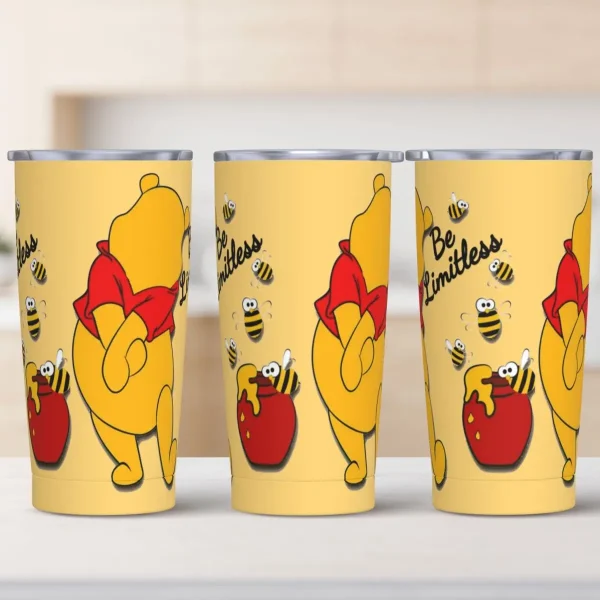 Stainless Steel Tumbler Pooh Bear Thermal Cups Bear Happy Insulated Hot Drinks Car Mugs Travel Custom Water Bottle 1