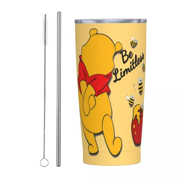 Stainless Steel Tumbler Pooh Bear Thermal Cups Bear Happy Insulated Hot Drinks Car Mugs Travel Custom Water Bottle 2