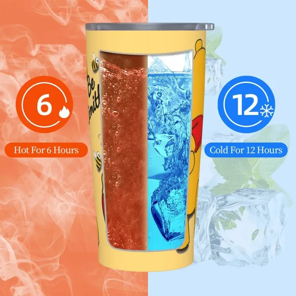 Stainless Steel Tumbler Pooh Bear Thermal Cups Bear Happy Insulated Hot Drinks Car Mugs Travel Custom Water Bottle 6