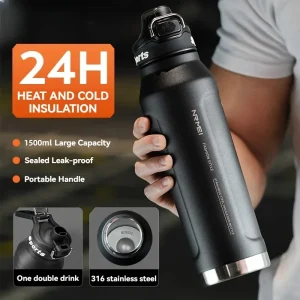 1.5L Thermos Water Bottle Stainless Steel Vacuum Flasks Keep Cold Hot Water Coffee bottles Portable Sport Gym Kettles gift 1