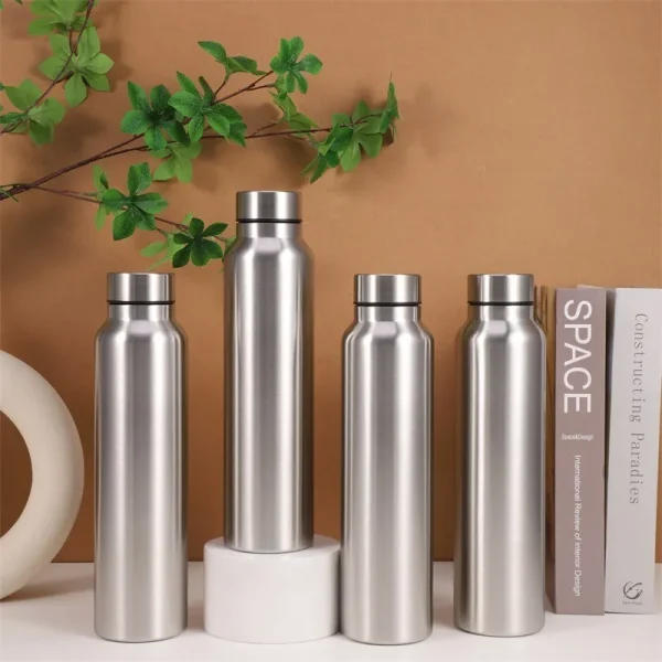 Stainless Steel Water Bottle 1 Liter Vacuum Flasks Insulated Simple Sport Travel Camping Drink Bottles Metal Water Cup botella 2