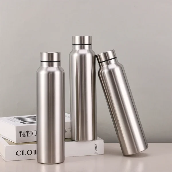 Stainless Steel Water Bottle 1 Liter Vacuum Flasks Insulated Simple Sport Travel Camping Drink Bottles Metal Water Cup botella 3