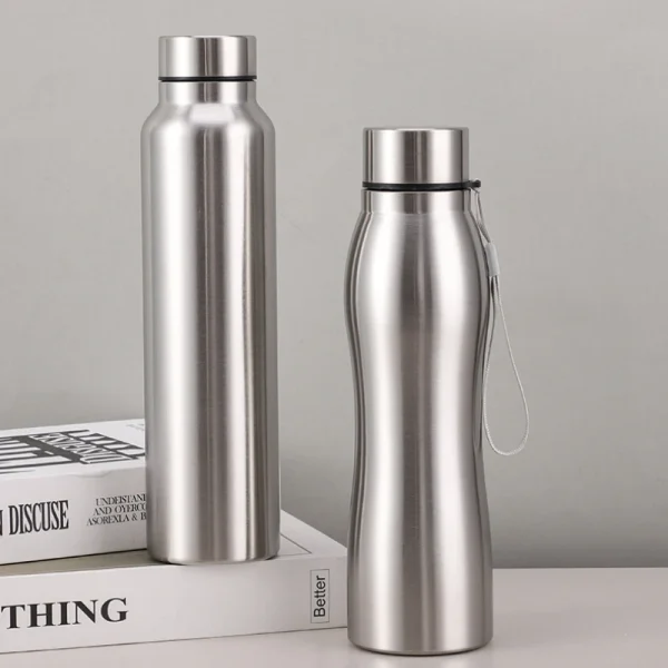 Stainless Steel Water Bottle 1 Liter Vacuum Flasks Insulated Simple Sport Travel Camping Drink Bottles Metal Water Cup botella 4