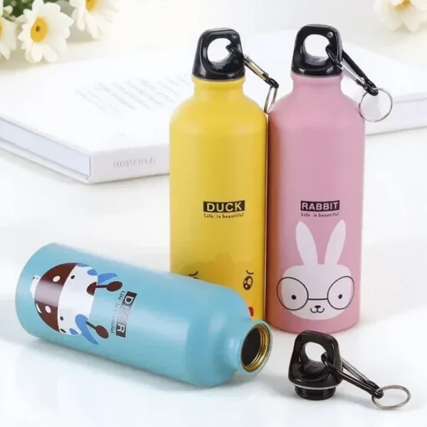 500ML Animal Pattern Outdoor Sports Aluminum Water Bottle Portable Water Cup Mountaineering Buckle Small Mouth Single Layer Cup 1