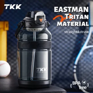 TKK 1.2L/2L BPA-Free Outdoor Activities Sports Water Bottle Leakproof, Non-Slip Handle - Perfect for Gym, Yoga, Travel, Camping 1