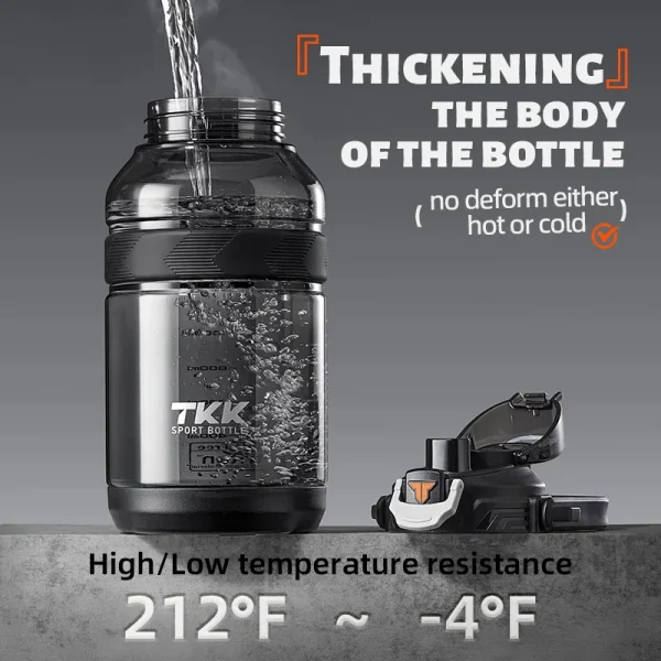 TKK 1.2L/2L BPA-Free Outdoor Activities Sports Water Bottle Leakproof, Non-Slip Handle - Perfect for Gym, Yoga, Travel, Camping 2