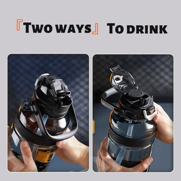 TKK 1.2L/2L BPA-Free Outdoor Activities Sports Water Bottle Leakproof, Non-Slip Handle - Perfect for Gym, Yoga, Travel, Camping 4