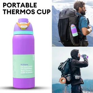 Insulated Stainless Steel Water Bottle with Straw Stainless Steel Vacuum Insulated Sports Water Bottle for Outdoor Travel 32Oz 1