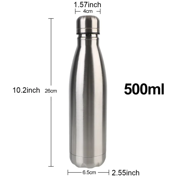 500ml Thermos For Sport Bottles Double-Wall Insulated Vacuum Flask BPA Free Thermos Stainless Steel Water Bottle Cola Water Beer 6