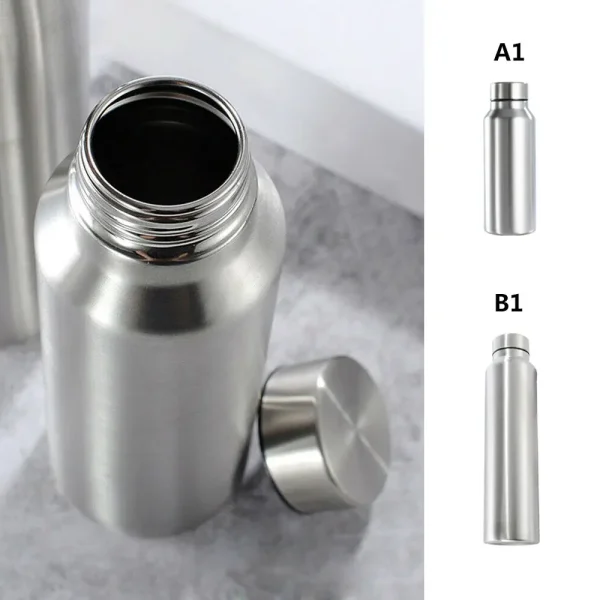 650ml/1000ml Stainless Steel Sport Water Bottle Single-layer Rugged  Cup Metal Flask Drinkware Camping Sports Gym 4
