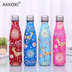 500ml Cartoon Deer Vacuum Cup Insulated Stainless Steel Water Bottle Coffee Thermos Portable Travel Sport Drink Bottle Gift 1