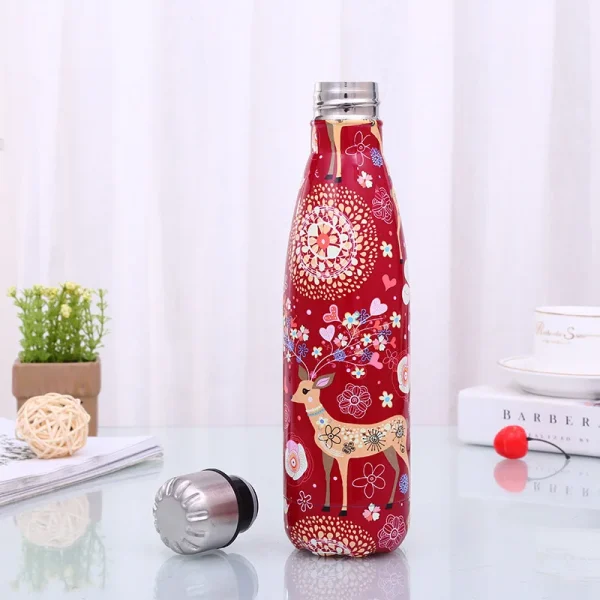 500ml Cartoon Deer Vacuum Cup Insulated Stainless Steel Water Bottle Coffee Thermos Portable Travel Sport Drink Bottle Gift 3