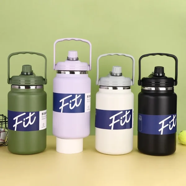 Stainless Steel Insulated Water Bottle Large Capacity 1.5/2/2.5L Sport Thermal Cup with Straw Fall-resistant Vacuum Flask 1