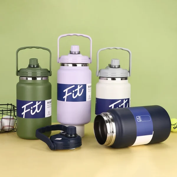 Stainless Steel Insulated Water Bottle Large Capacity 1.5/2/2.5L Sport Thermal Cup with Straw Fall-resistant Vacuum Flask 2